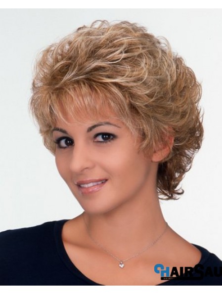 Ladies Wig With Capless Curly Style Short Length Classic Cut