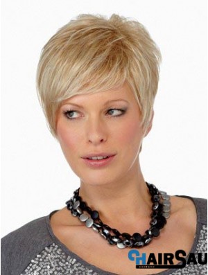 Boycuts Straight Blonde Capless Online Short Wigs