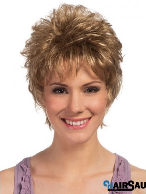 Boycuts Cropped Blonde Curly High Quality Petite Wigs