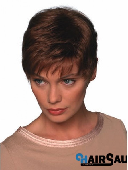 Boycuts Straight Auburn Capless Soft Short Wigs