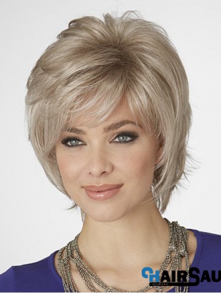 Wigs Blonde Bob With Capless Wavy Style Chin Length