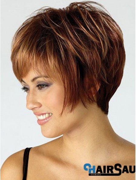 Bobs Straight Auburn Capless Best Short Wigs