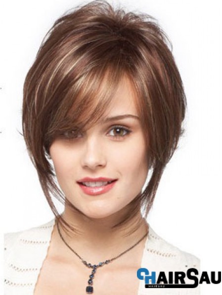 Bobs Wavy Brown Capless Designed Short Wigs