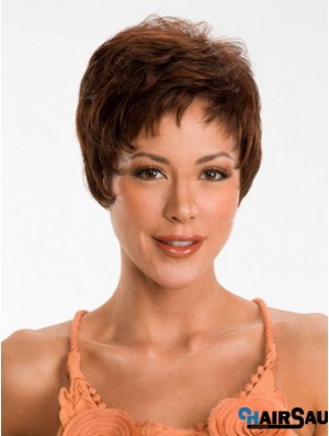 Boycuts Straight Auburn Capless Comfortable Short Wigs