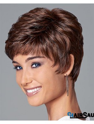 4 inch Sassy Wavy Boycuts Auburn Short Wigs