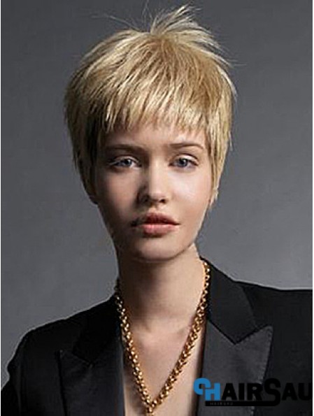 Boycuts Straight Blonde Capless Fabulous Short Wigs