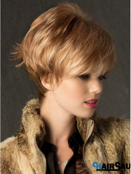 Boycuts Straight Blonde Capless No-Fuss Short Wigs