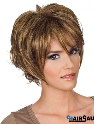 Layered Wavy Auburn Capless Amazing Short Wigs