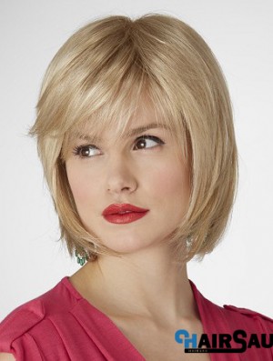 10 inch Natural Straight Bobs Blonde Short Wigs