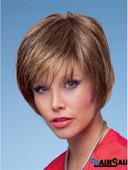 Bobs Straight Brown Capless Fashion Short Wigs