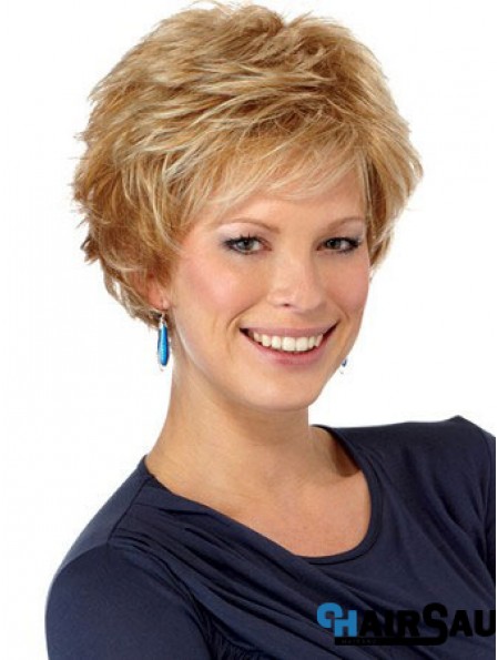 Boycuts Wavy Auburn Capless Hairstyles Short Wigs