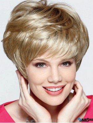 7 inch Fabulous Straight Layered Blonde Short Wigs