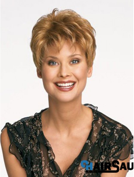 Boycuts Wavy Blonde Capless Ideal Short Wigs