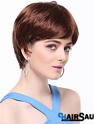 Boycuts Straight Auburn Capless Top Short Wigs