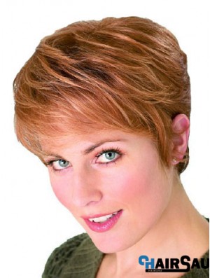 Straight Boycuts Cropped Perfect Auburn Synthetic Wigs