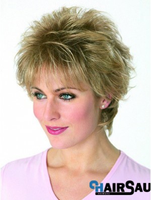 Boycuts Wavy Blonde Capless Cheapest Short Wigs