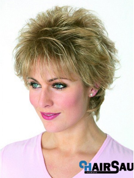 Boycuts Wavy Blonde Capless Cheapest Short Wigs