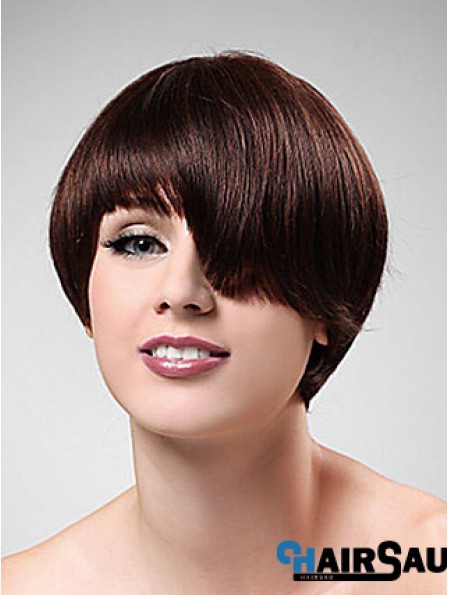 Boycuts Straight Auburn Capless Comfortable Short Wigs