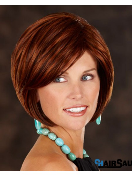 Chin Length Straight Capless Auburn Exquisite Bob Wigs