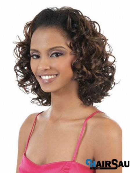 Wavy Shoulder Synthetic Brown Capless Half Wig 