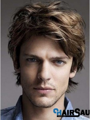 Brown Wavy Human Hair Wigs For Mens