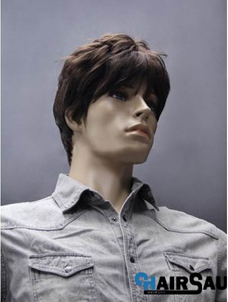 Synthetic Brown Short Mens Wigs Shop