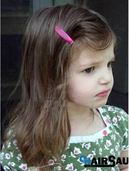 Brown Remy Human Hair Lace Front Kids Wigs