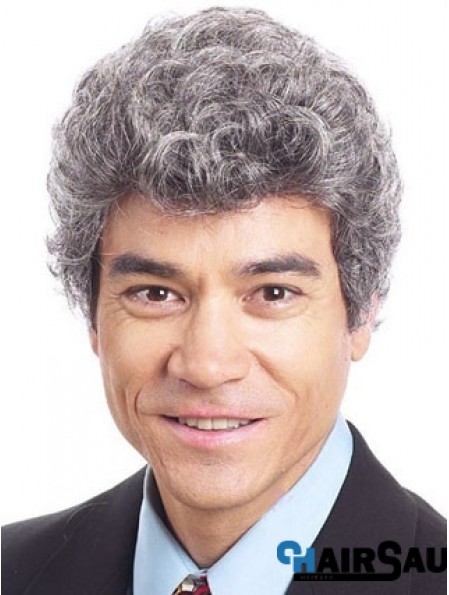 Curly 6 inch Capless Short Synthetic Old Man Wigs