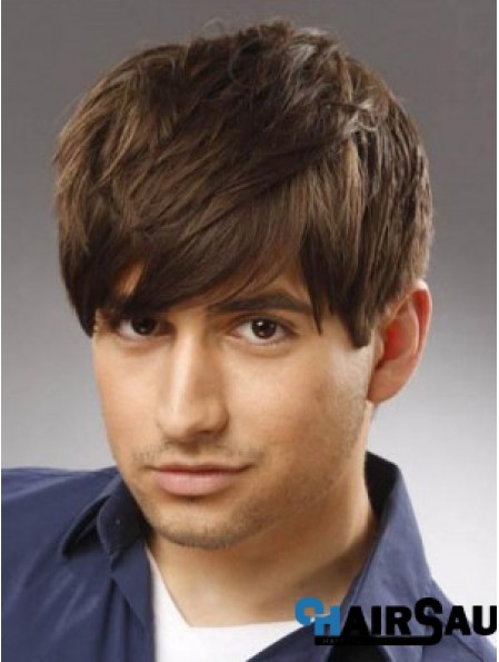 Capless High Quality Human Hair Mens Wigs