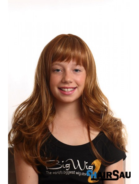 Wavy Long Auburn Synthetic Capless Kids Wigs