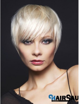 Monofilament Boycuts Short Straight 8 inch Top Fashion Wigs