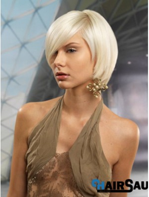 Monofilament Bobs Short Straight 10 inch Platinum Blonde Cheapest Fashion Wigs