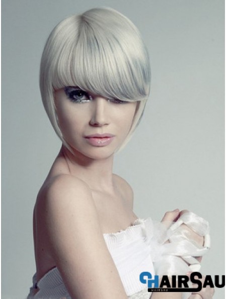 Capless Grey Short Straight 10 inch Hairstyles Fashion Wigs