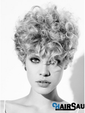 Capless Grey Short Curly 8 inch High Quality Fashion Wigs