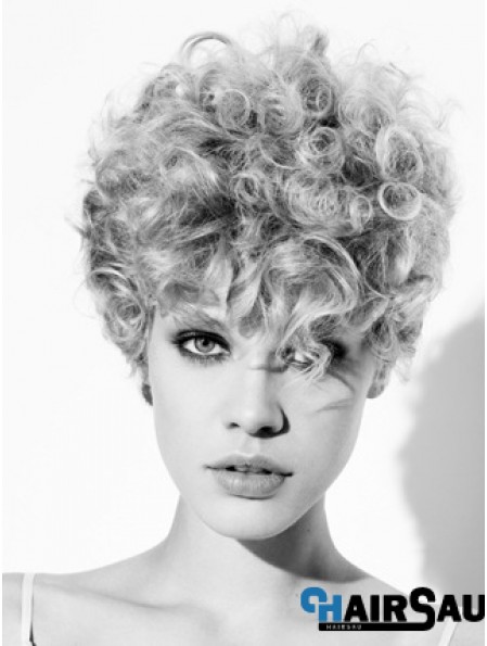 Capless Grey Short Curly 8 inch High Quality Fashion Wigs