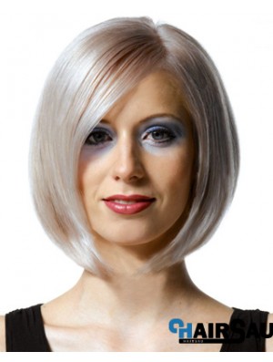 Full Lace Bobs Chin Length Straight 10 inch Platinum Blonde High Quality Fashion Wigs