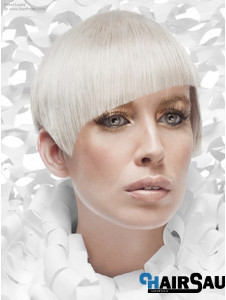 Lace Front Boycuts Short Straight 8 inch Platinum Blonde Cheapest Fashion Wigs