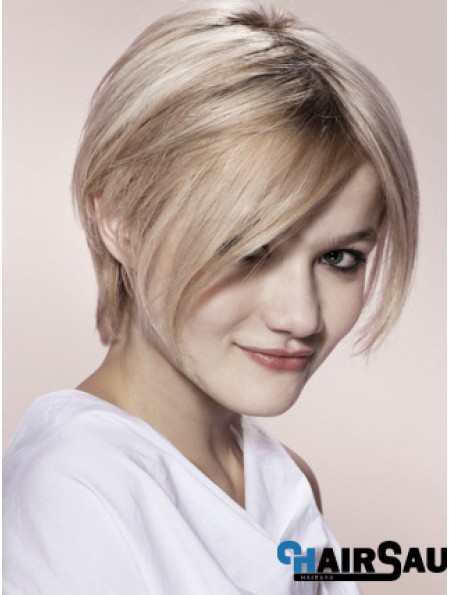 Capless Grey Short Straight 8 inch Blonde Fashion Fashion Wigs