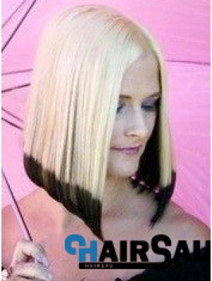 14 inch Ombre/2 Tone Chin Length Bobs Straight Good Lace Wigs