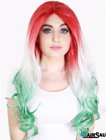 22 inch Ombre/2 Tone Long Without Bangs Wavy Perfect Lace Wigs