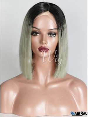 Chin Length Ombre/2 Tone Straight Bobs Suitable African American Wigs