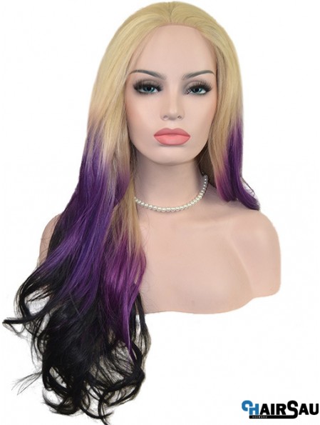 22 inch Ombre/2 Tone Long Without Bangs Wavy Great Lace Wigs