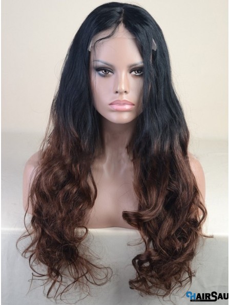 Long Wavy Without Bangs Full Lace 24 inch Modern Black Women Wigs