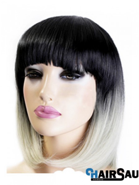 Modern 12 inch Chin Length Straight Wigs For Black Women