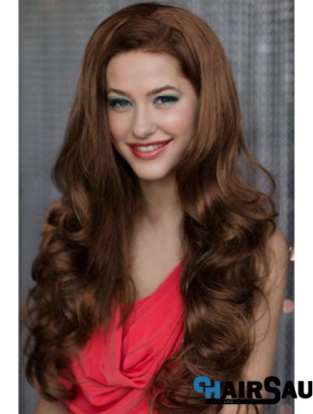 Long Wavy Auburn Soft Synthetic Half Wigs