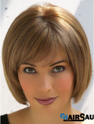 Trendy Brown Remy Human Hair Straight Hair Wigs Online