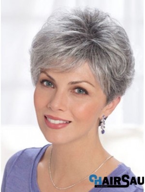 Straight Lace Front 8 inch Online Short Grey Wigs