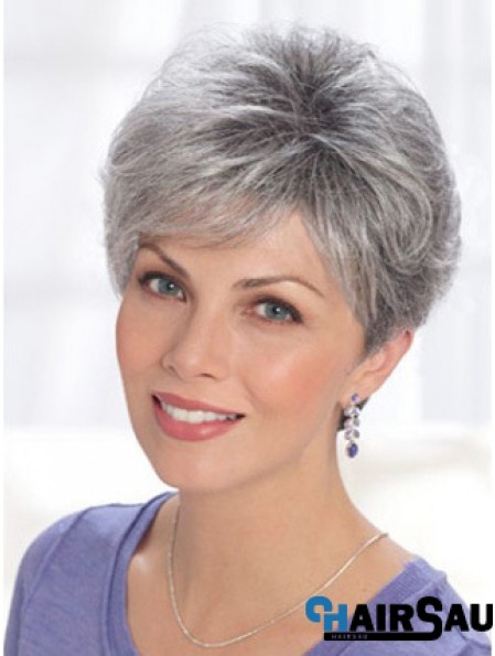 Straight Lace Front 8 inch Online Short Grey Wigs