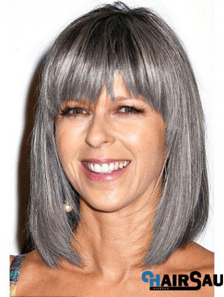 Straight Lace Front 12 inch Modern Shoulder Length Grey Wigs