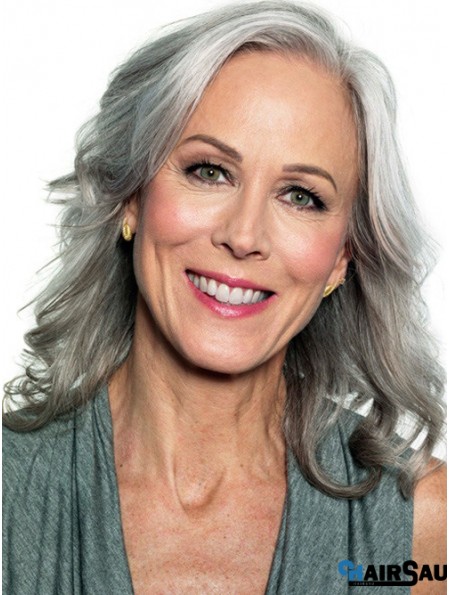 Wavy Monofilament 14 inch Gorgeous Shoulder Length Grey Wigs